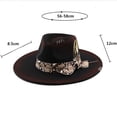 thumbnail image 4 of Big Wide Brim Boho Western Hat for Women and Men - Felt Rancher Fedora Panama Hat with 4 inches Flat Brim Cowboy Hat, 4 of 8