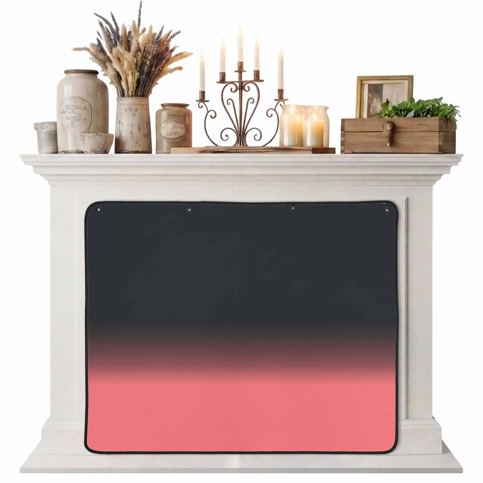 Magnetic Fireplace Cover Gradient Color Fireplace Screen Darkening Gray Pink Insulation Fireplace Blocker Blanket Save Energy Fireplace Draft Stopper Covers for Living Room 36x30