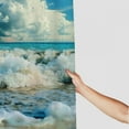 thumbnail image 3 of Creowell  Seashells Stall Shower Curtain, Nautical Picture of Sunny Sandy Coastline Caribbean Ocean with Waves, Fabric Bathroom Decor Set with Hooks, Sand Brown Aqua Blue White, 3 of 7