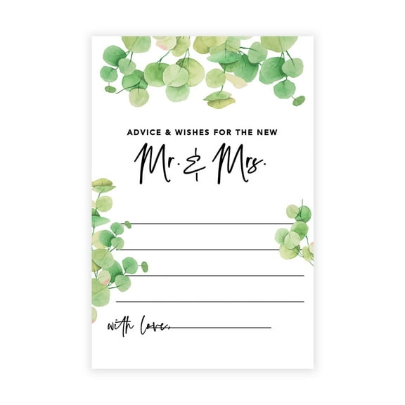 Koyal Wholesale 56Pcs Eucalyptus Greenery Wedding Advice & Well Wishes Guest Book Cards