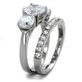 thumbnail image 4 of High polished (no plating) Stainless Steel Ring with AAA Grade CZ in Clear for Women Clear Stone Color Style TK2177 Size 7, 4 of 4