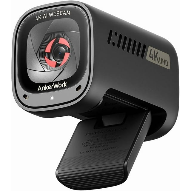 AnkerWork C310 Caméra Web, Noire, pour Appels Vidéo et Diffusions en Direct