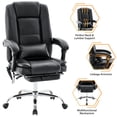 thumbnail image 3 of JONPONY Ergonomic Office Chair，Swivel Desk Chair with Lumbar Support, Adjustable Height with Armrests for Adults,Black-1, 3 of 15