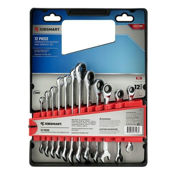 JobSmart JS2020008 12 pcs. Combination & Ratchet Wrench Set