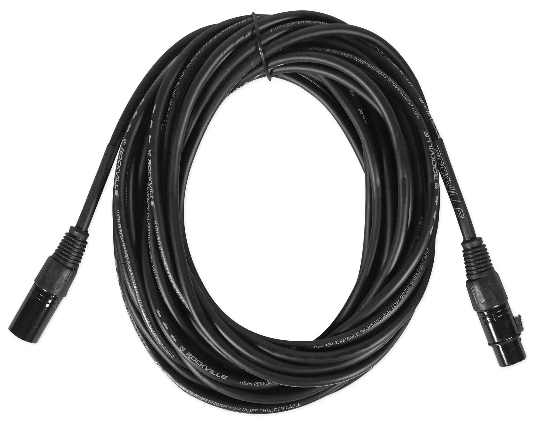 (4) Rockville RCXFM30E-B 30 Foot Female to Male XLR Mic Cables Black 100% Copper