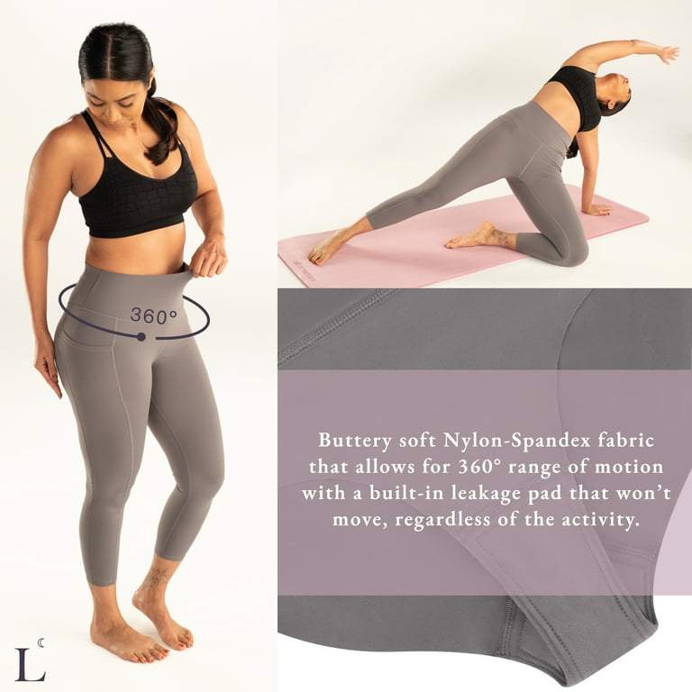 Lumana Leakproof Yoga Pant Leggings, 22 Inseam, Plum, 3X, Single Pair
