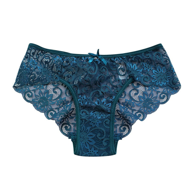 HKEJIAOI Underwear for Women Women's Underwear Lace Bow Bikini Panties  Pearl Silky Comfy Lace Brife 