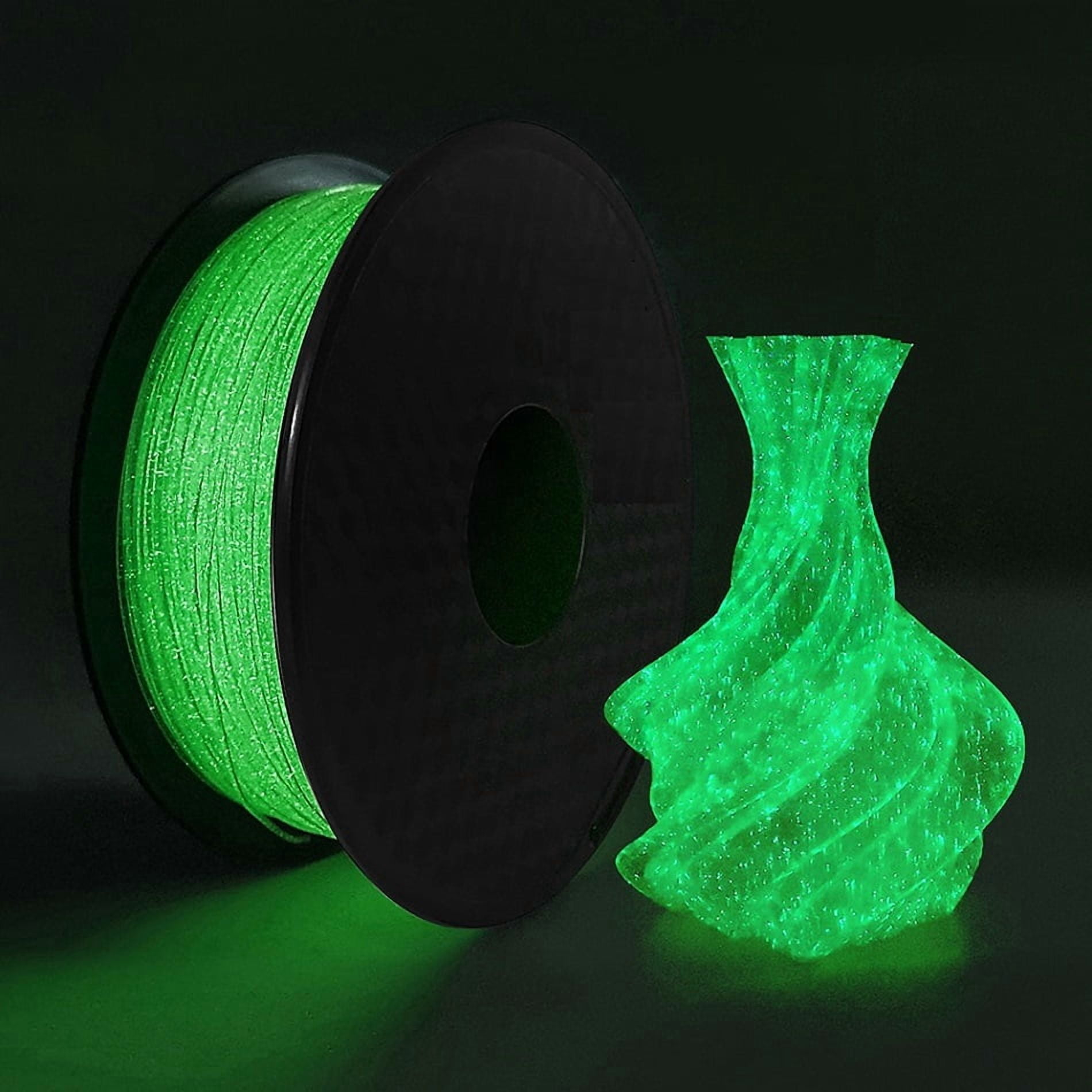 Glow-in-the-Dark PLA 3D Printer Filament 1.75mm, Luminous PLA Filament for 3D Printing, 250g