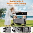 thumbnail image 5 of Vomeast Wagon Stroller for Kids,Spacious 4-Seater Stroller Wagon with Adjustable Canopy,Pull & Push Handle,5-Point Harness,Foldable for Toddlers, Gray, 5 of 9