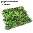 thumbnail image 1 of 20"x20" inch Sunshades Depot Artificial #12 3D Mixed Panel Fence Privacy Screen Evergreen Hedge Panels Fake Plant Wall (12pc), 1 of 5
