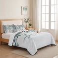 thumbnail image 5 of King Quilt Set 96''x106'', Blue Coastal Lightweight Bedspread Coverlet Set with 2 Pillow Shams, Eucalyptus Leaves Summer Beach Starfish Breathable All Season Quilt Bedding for Bedroom/Guest Room, 5 of 9