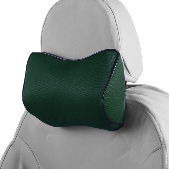 Unique Bargains Car Headrest Pillow Ergonomic Neck Pillow Neck Support Pillow Car Seat Headrest Polyester, Memory Foam Adjustable width Dark Green 2 Pcs for Driving