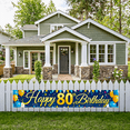 thumbnail image 5 of Blue Backdrop Banner with Golden Happy 80th Birthday Text Balloons and Star Decors Birthday Party Photography Props Birthday Decoration Party Supplies, 5 of 8