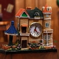 thumbnail image 2 of Despertador Creative House de resina con forma de casa vintage europeo, 2 of 5