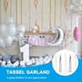 thumbnail image 5 of Uxcell Tassel Garland Banner Tissue Paper Tassels Party Decorations DIY Kits for Wedding Birthday White/Silver, 5 of 6