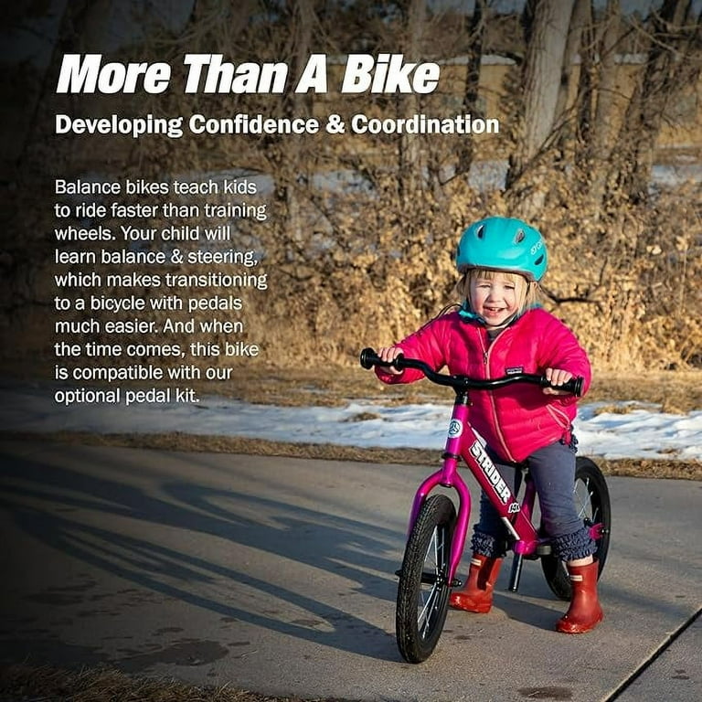 Strider - 14x Sport Balance Bike, Ages 3-6 Years, Pedal Conversion Kit Sold Separately - Funky Fuchsia Strider - 14x Sport Balance Bike, Ages 3-6 Years, Pedal Conversion Kit Sold Separately - Funky Fuchsia