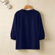 thumbnail image 5 of TaTaai Women's Casual Solid Color Cotton Linen 3/4 Sleeve Round Neck Tops, Loose Simple Breathable All Match Commute Daily T-Shirts Gift, 5 of 8