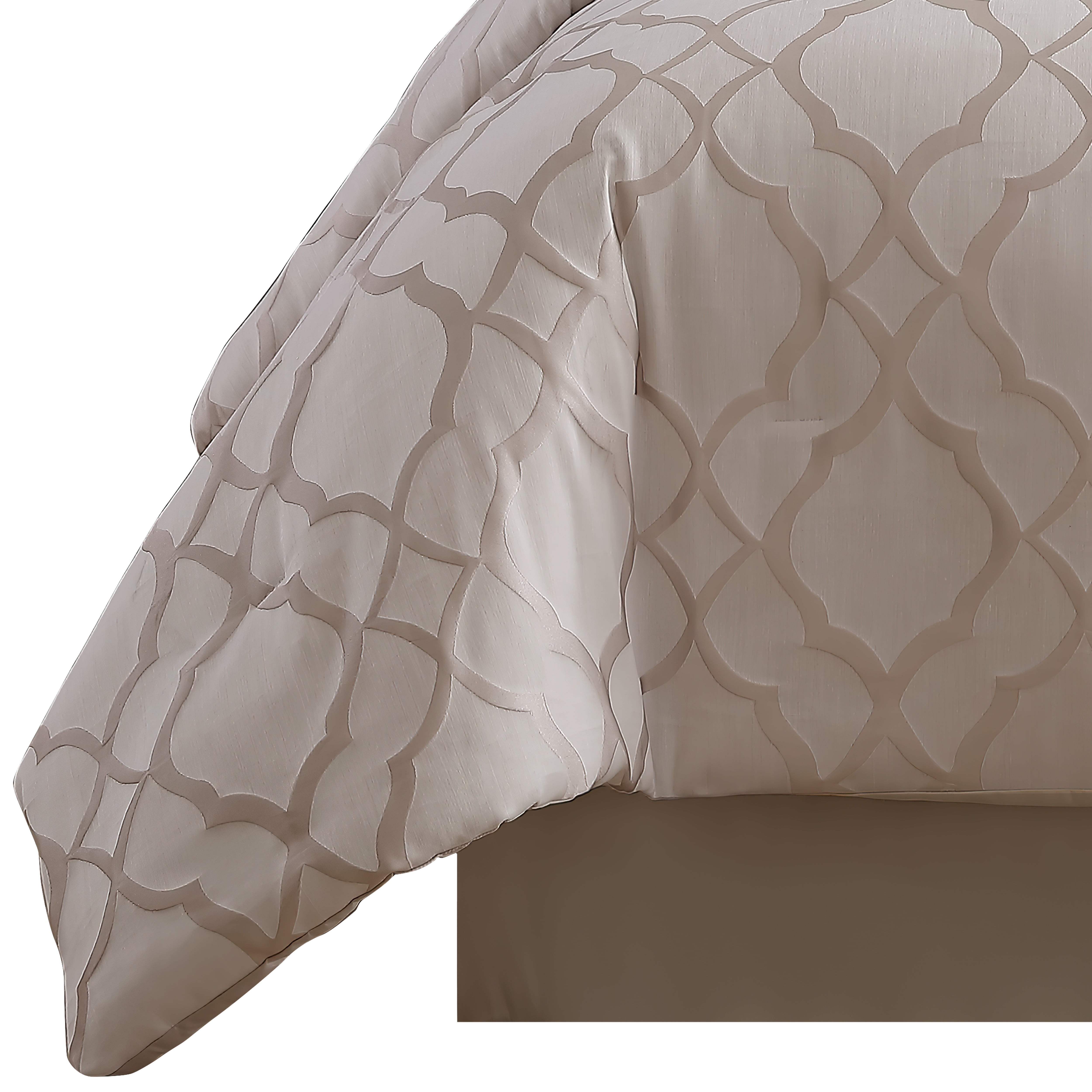 Riverbrook Home 9 Piece Comforter Set, Queen, White, Tinley, Polyfill, Adult
