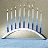 Rite Lite 11" Hanukkah Polished Arc Shaped Menorah - Silver