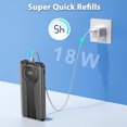Aioneus Portable Charger Power Bank with Built-in Cables, 10000mAh 20W Fast Battery Pack, Black