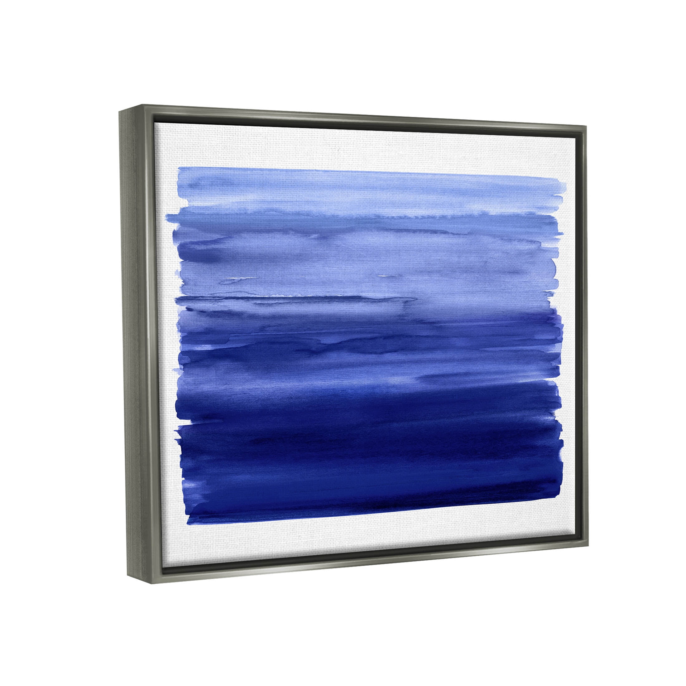 Stupell Industries Brushed Blue Gradient Form Graphic Art Luster Gray Floating Framed Canvas Print Wall Art, Design by Allie Corbin