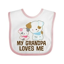 Inktastic My Grandpa Loves Me Girls Girls Baby Bib