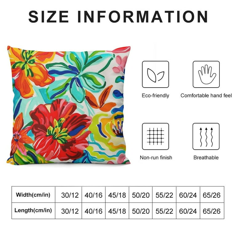 Outdoor Waterproof Throw Pillow Covers Garden Colorful Flowers Farmhouse Outdoor Pillow Covers for Patio Funiture Garden Pillow Cover Walmart