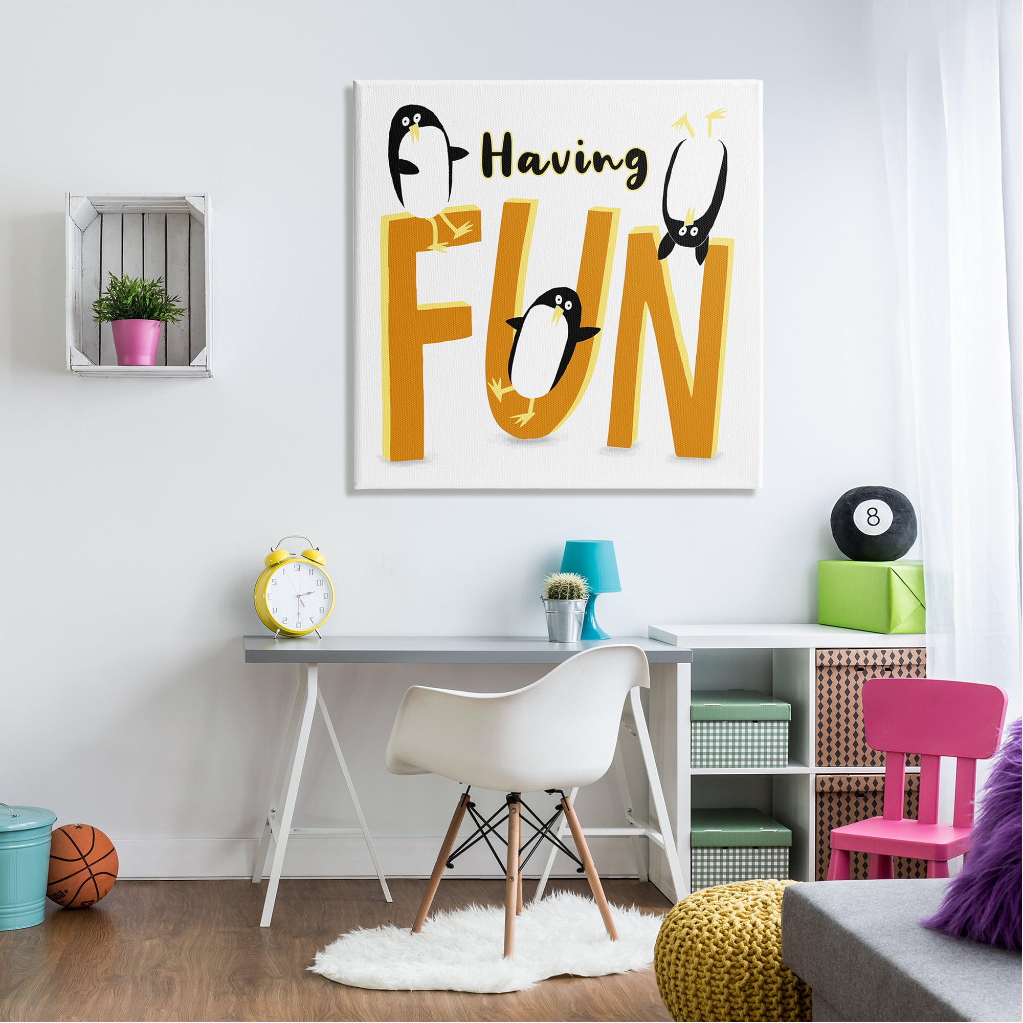 Stupell Industries Having Fun Penguins Animals & Insects Painting Gallery Wrapped Canvas Print Wall Art, 36 x 36
