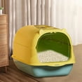 thumbnail image 6 of Moocorvic Cats Litter Box with Lid, Hooded Litter Pan 14x 19.7 x 13.4 Inches(Yellow), 6 of 7