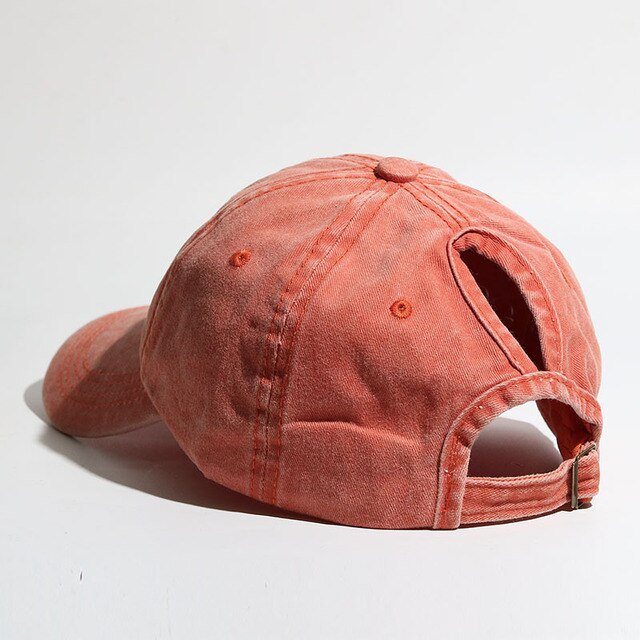 Gorra de béisbol ahuecada con cola de caballo para mujer, sombreros de lavado, sombrero de Sol de caza de mezclilla, algodón, deportes al aire libre, visera de etiqueta Simple, gorra informal