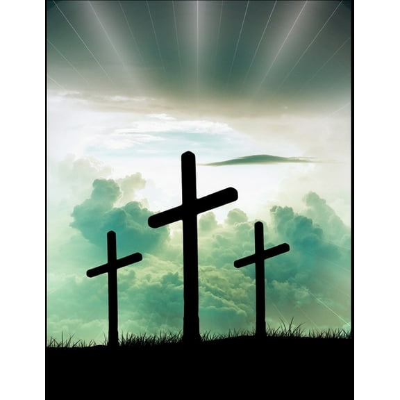 The Cross Christian Inspirational Notebook: 100 Pages 8.5" X 11" Wide Ruled Line Paper, (Paperback)