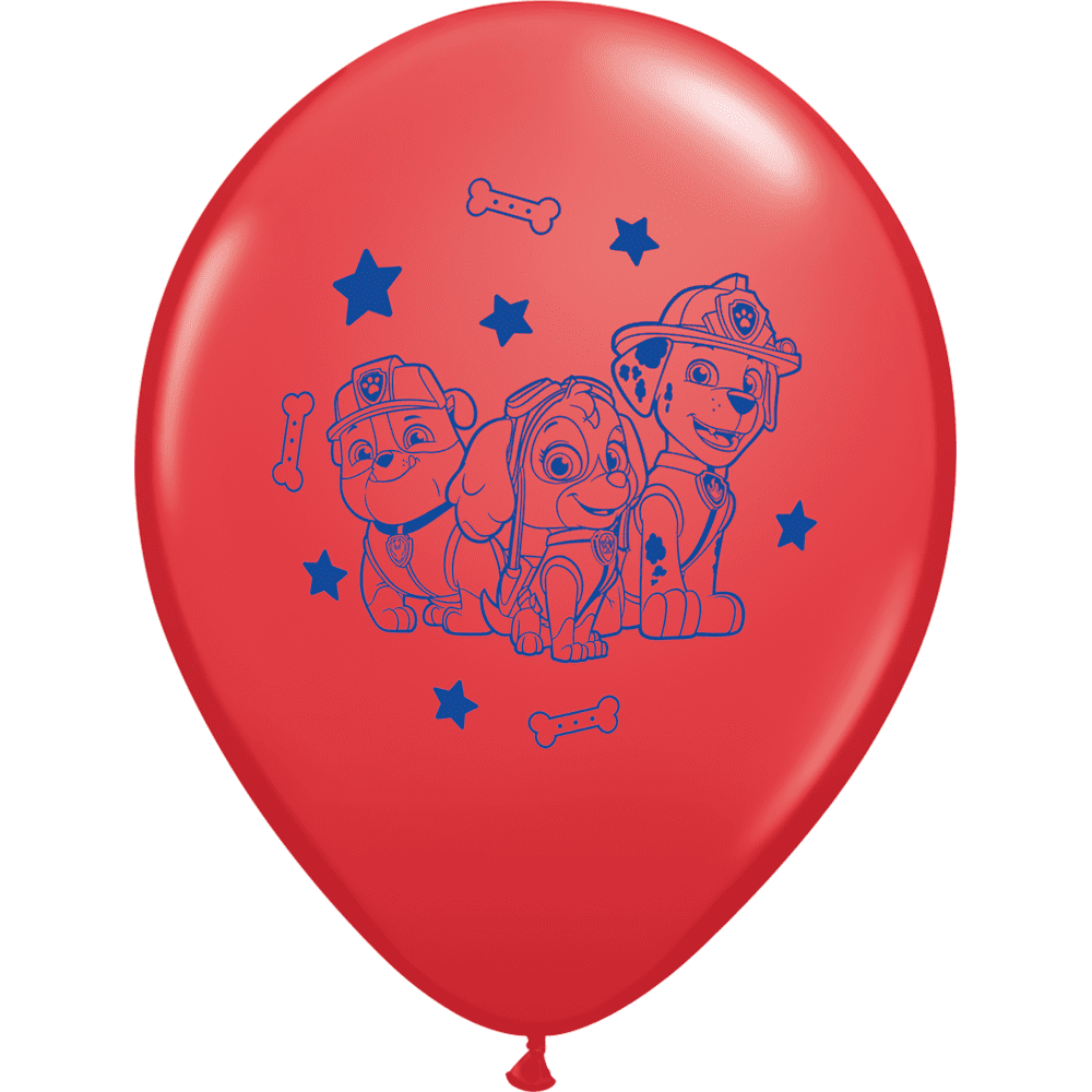(4 pack) Nickelodeon 6 Count 12" Paw Patrol Balloons in Red, Blue, and Yellow for all Occasions and Ages