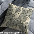thumbnail image 2 of jejeloiu Modern Aesthetic Artwork Fabric by the Yard 2 Yards,Plant Leaf Room Decor Fabric by the Yard,Beige Black Fabric for Sewing For Adults,Luxury Bedroom Decor, 2 of 6