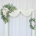 thumbnail image 4 of yuksok 2 Pieces Silk Flower Swag Arch with Leaf Garland for Window Table Backdrop Light Light Pink, 4 of 9