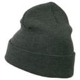 thumbnail image 3 of Wow Embroidered Long Knit Beanie - Grey OSFM, 3 of 5