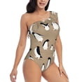 thumbnail image 3 of Honeii Lovely Penguin for women's one-piece swimsuit featuring a chic one-shoulder design experience elegance and style in the water-X-Large, 3 of 6
