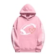 thumbnail image 6 of YVNAURA Plus Size Fleece Hooded Sweatshirt for Women Football Pullover with Pockets Oversized Fall 2026 Hoodie Cozy Game Day Top Casual Warm Sweater, Pink,XXXL, 6 of 9