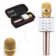 Q7 Handheld Mobile Phone Karaoke W ireless Microphone Golden KTV Player