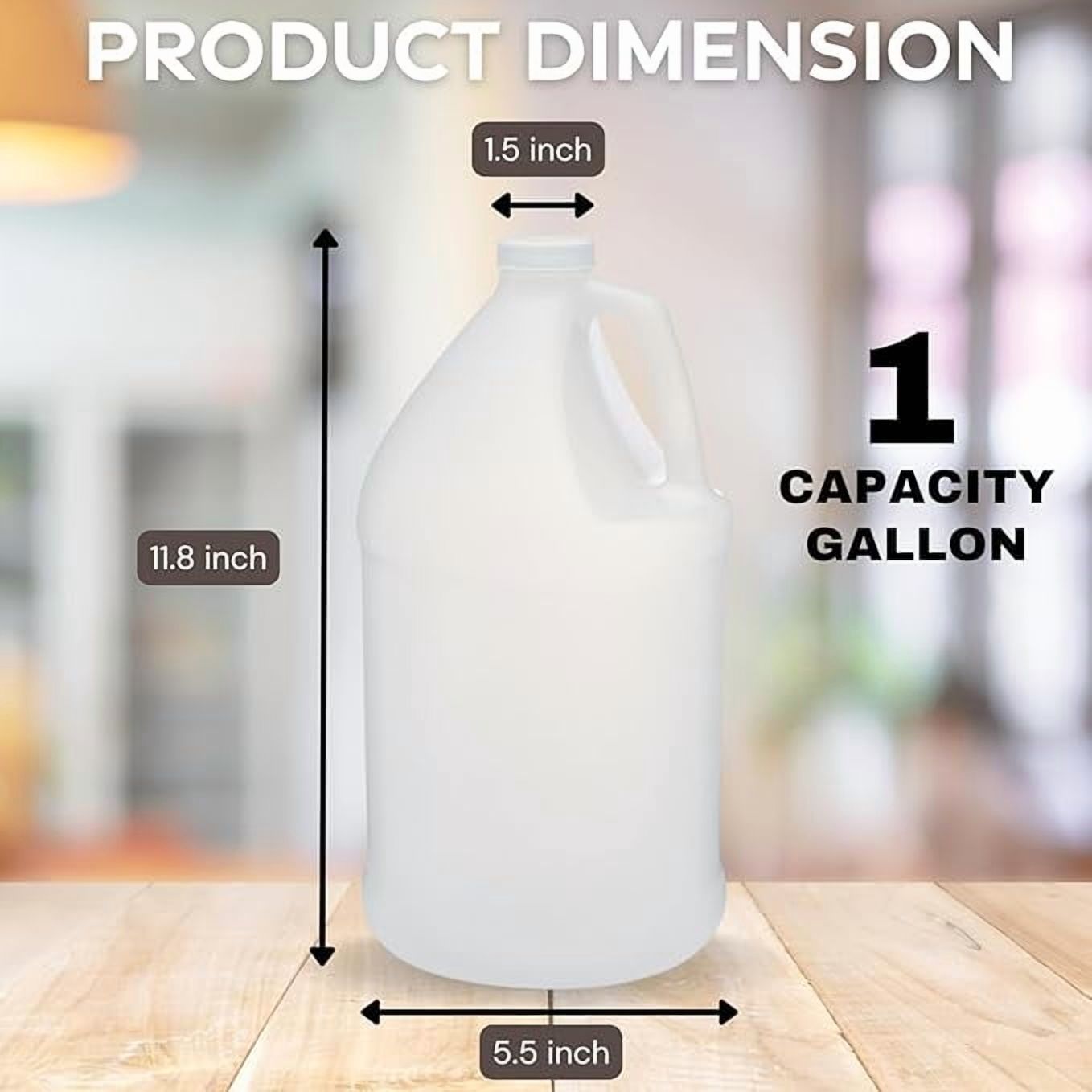 1-Gallon Plastic Jug with Pump Dispenser - All Purpose Use, Laundry Detergent, Liquid Soap, Snow Cone Syrup, Batter (Pack of 4)