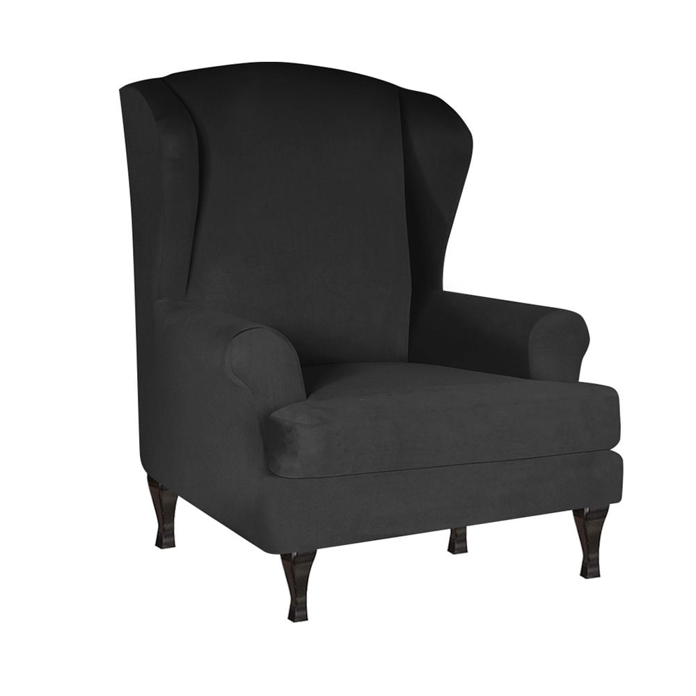 YLHHOME Wing Back Slipcover Stretch Wingback Armchair Chair Milk Fiber