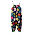 thumbnail image 4 of 1-10 Years Toddler Baby Girl Easter Outfit Rabbit Sleeveless Romper Jumpsuit Overalls Spaghetti Strap Wide Leg Summer Suspender Pants Playsuit Black, 4 of 6