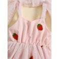 thumbnail image 6 of Baby Girl Summer Outfit Strawberry Embroidery Tulle Romper Dress Fly Sleeve Tie Strap Bodysuit Dress Newborn Cute Clothes, 6 of 8