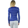thumbnail image 2 of ToBeInStyle Women's Striped Classic Long Sleeve V-Neck Pullover Sweater - Bright Royal - Medium, 2 of 6