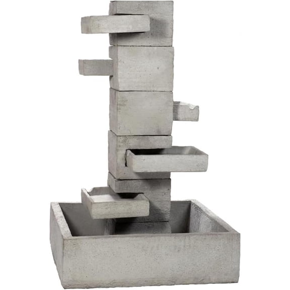 Solid Rock Stoneworks Concrete 5 Tier Tray Fountain - 57" Tall - Unfinished