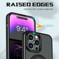 thumbnail image 6 of Designed for iPhone 15 Pro Case with Magnetic Invisible Stand [Military Drop Protection] [Compatible with MagSafe] Shockproof Anti-fall Ultra Slim Translucent Matte Phone Case Cover,Black, 6 of 7