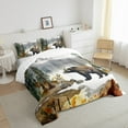 thumbnail image 3 of Erosebridal Cartoon Bear Comforter Sets King Size,Woodland Animal Comforters & Duvets,Cmountain Tree Bedding King Comforter Set,Microfiber Bedroom Decor Reversible，3-Piece, 3 of 8