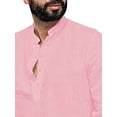 thumbnail image 4 of Gvmfive Mens Long Sleeve Solid Shirt Button Down Cotton Linen Shirts Tops, 4 of 5