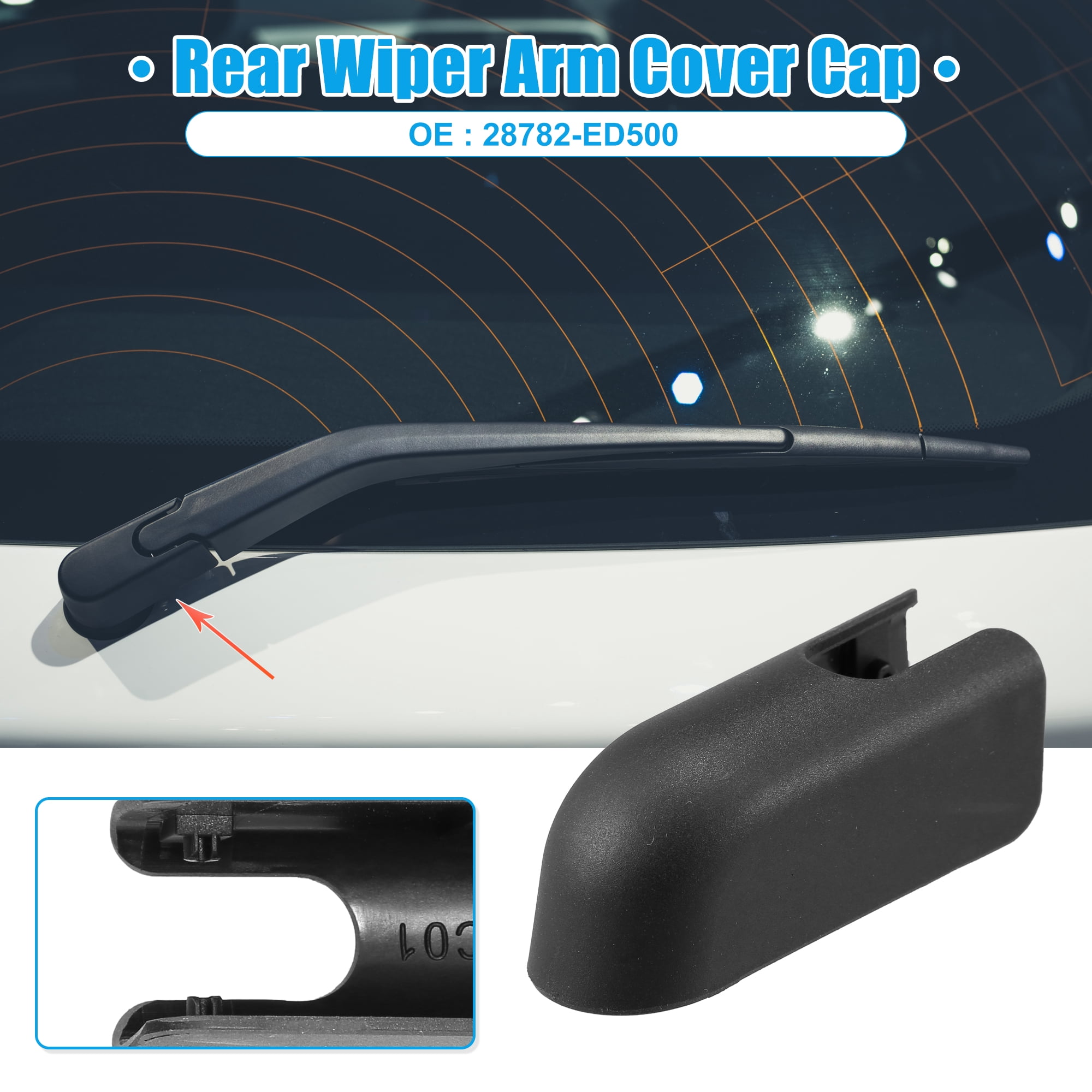 Unique Bargains Rear Wiper Arm Nut Cover Cap for Nissan Kicks Juke 1-Pack Black
