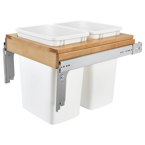 Rev-A-Shelf Top Mount Double Pullout Under Cabinet Trash Can, 35 Qt, 4WCTM-21DM2-495-FL