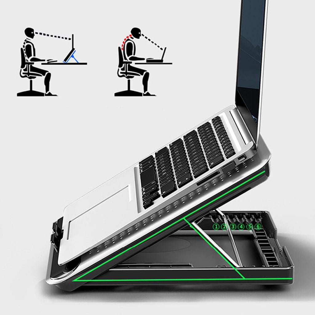 Aluminum Alloy Laptop Stand Gaming Laptop Cooling Fan Laptop Cooling Pad Notebook Radiator Stand For Gaming 6Gear